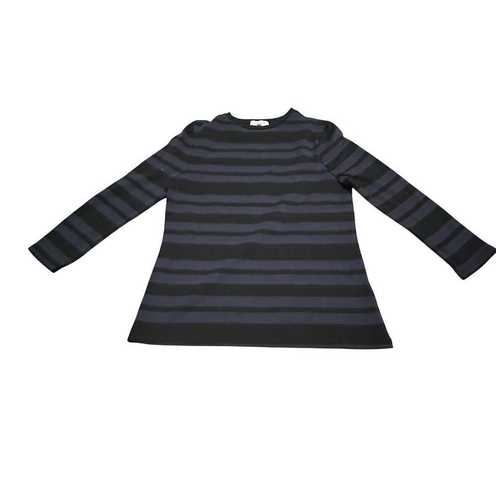 GOLDIE LE‎ WINTER Striped Long Sleeve Tunic Top Women's XS Black Navy Blue